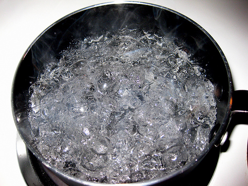 沸騰したお湯